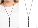 Tassel Tabloid - Black Necklace