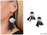 Textured Talisman - Black Earring