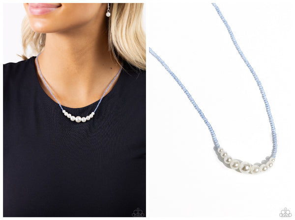 White Collar Whimsy - Blue Necklace