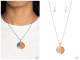 Captivating Contrast - Orange Necklace