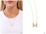 Leave Your Initials - Gold - M Initial Necklace