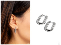 Candidate Curves - Silver Hinge Hoop Earring