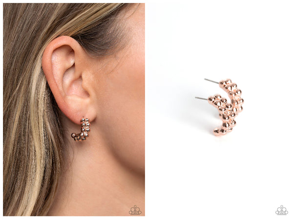 Bubbling Beauty - Rose Gold Hoop Earring