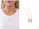 Leave Your Initials - Gold - N Initial Necklace