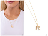 Leave Your Initials - Gold - R Initial Necklace