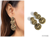 Triple Threat Texture - Brass Post Earring