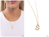 Leave Your Initials - Gold - S Initial Necklace