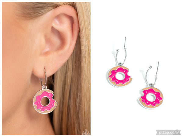 Donut Delivery - Pink Hoop Earring