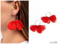 Chiffon Class - Red Hoop Earring