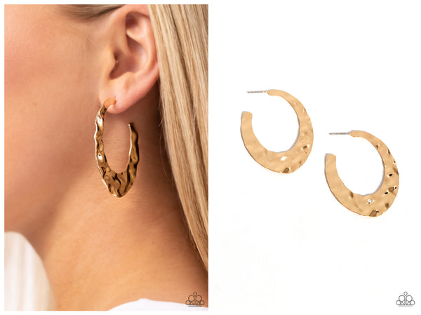 Make a Ripple - Gold Hoop Earring