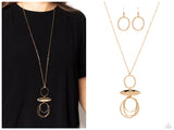 Oblong Obligato - Gold Necklace