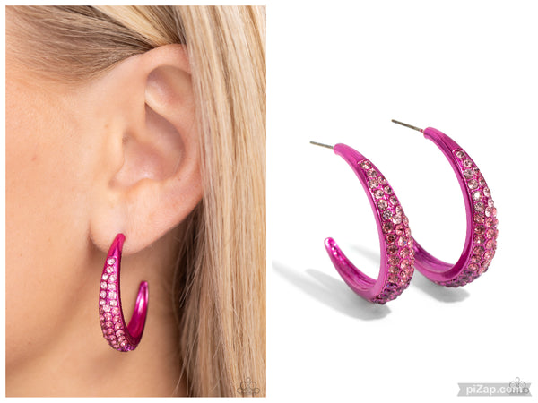 Obsessed with Ombré - Pink Hoop Earring