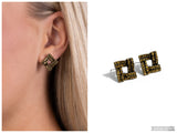 Times Square Scandalous - Brass Post Earring