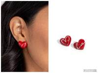 Glimmering Love - Red Post Earring