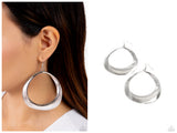 Asymmetrical Action - Silver Earring