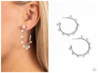 Night at the Gala - White Hoop Earring