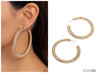 Scintillating Sass - Gold Hoop Earring