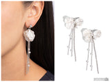 Graceful Gesture - White Post Earring