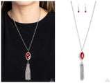 Tassel Tabloid - Red Necklace