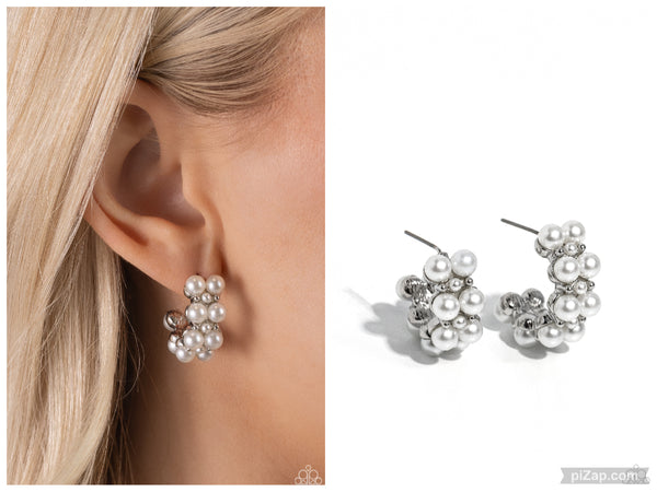 White Collar Wardrobe - White Hoop Earring