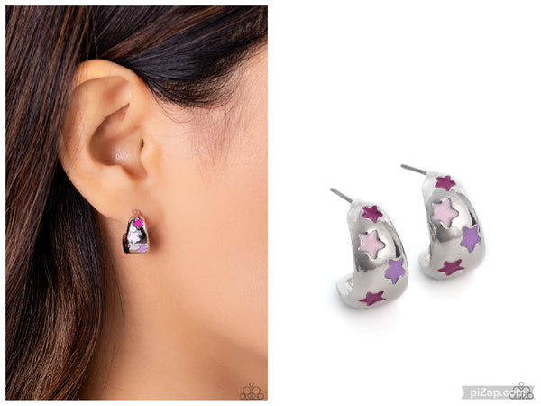 SCOUTING Stars - Pink Hoop Earring