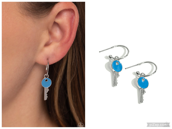 Key Performance - Blue Hoop Earring