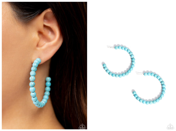 Rural Retrograde - Blue Hoop Earring