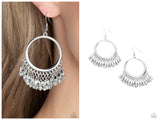 Fringe Fanfare - Silver Earring