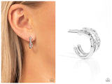 Horoscopic Helixes - White Hoop Earring