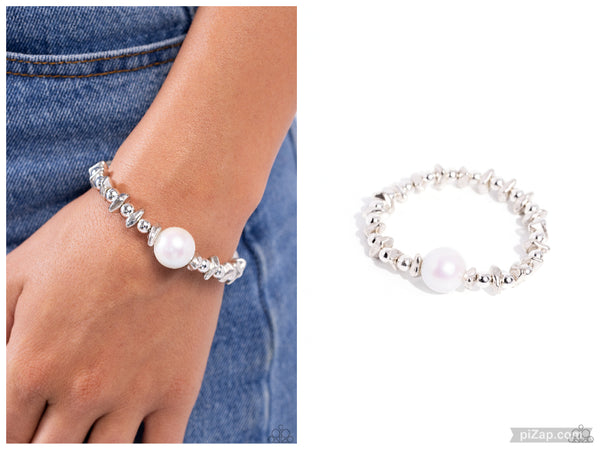 Chiseled Class - White Bracelet