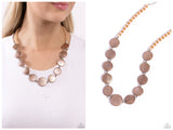 Scratched Showtime - Brown Necklace
