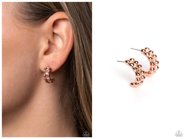 Bubbling Beauty - Copper Hoop Earring