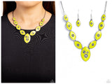 Pressed Flowers - Green Necklace