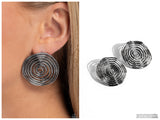 COIL Over - Black Post Earring
