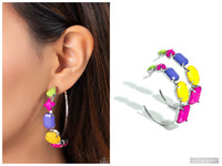 Geometric Gamer - Pink Hoop Earring