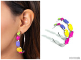 Geometric Gamer - Pink Hoop Earring