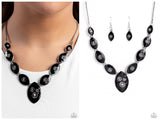 Pressed Flowers - Black Necklace