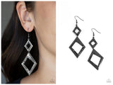 Deco Decoupage - Black Earring