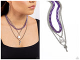 Locked Labor - Purple Necklace