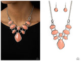 Dreamily Decked Out - Orange Necklace
