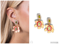 Colorful Clippings - Green Clip-on Earring