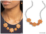 Flamboyantly Flowering - Orange Necklace