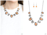 Textured Trailblazer - Orange Necklace