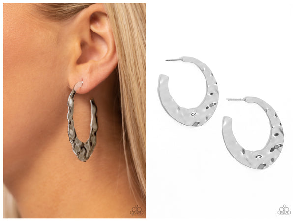 Make a Ripple - Silver Hoop Earring