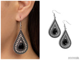 Metro Masquerade - Black Earring