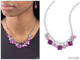 Sophisticated Squared - Purple Necklace