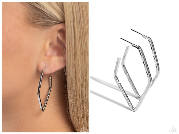 Winning Edge - Silver Hoop Earring