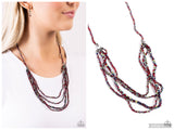 Candescent Cascade - Red Necklace