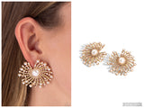 Fancy Fireworks - Gold Post Earring