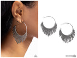 Tailored Tassel - Silver Hoop Earring